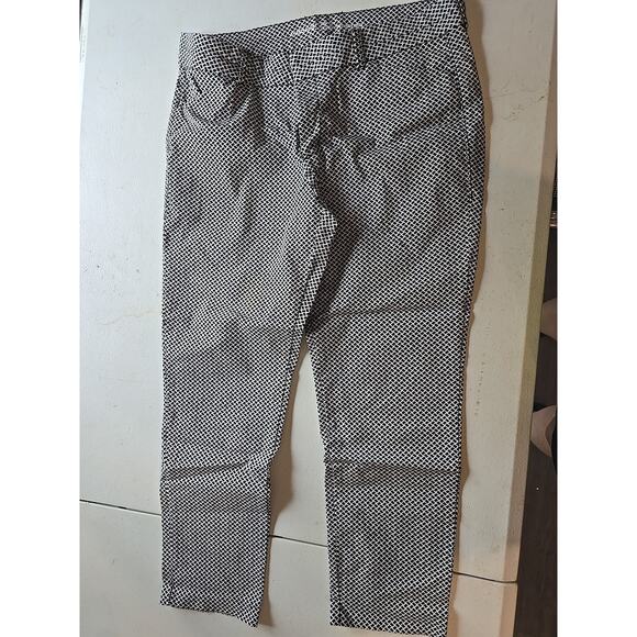Size 10 Khakis by Gap Women's Slim City Stretch Pants Black &‎ White - Picture 1 of 8